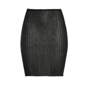 A. ROEGE HOVE NWT Black Rib Knit Tube Pullon Mini Skirt Sz M/L